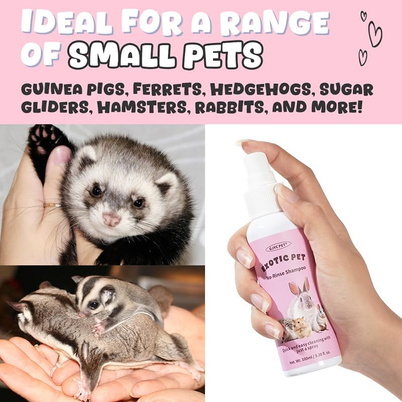 No-Rinse Dry Shampoo, Plant-Based Formula for Small Pets, Paraben-Free, 100Ml, Fragrance-Free image number 2