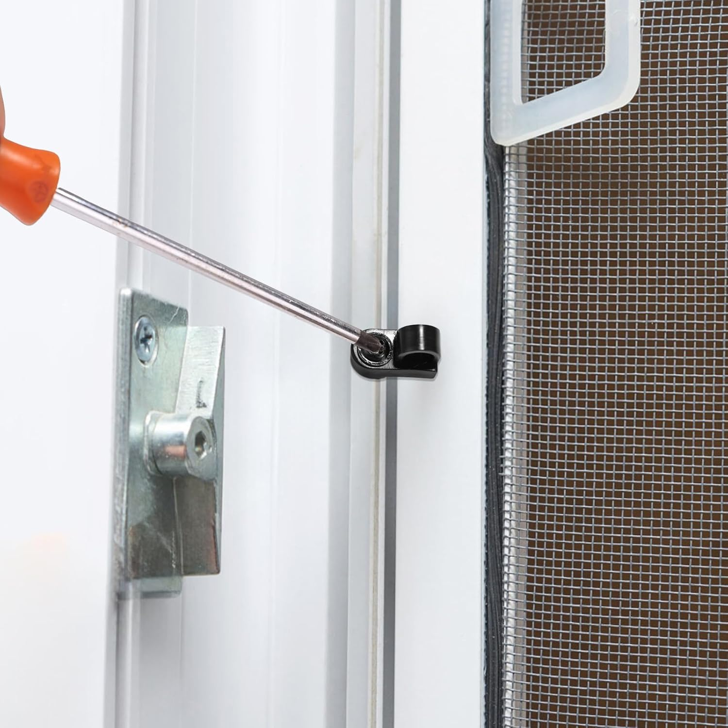 24Pcs 3/8 Inch Nylon Window Screen Clips with Screws, Diecast Door Glass Secure Fasteners Winter Window Screens Holder Clip Accessories for Storm Windows Storm Panels (Black) - Black image number 6