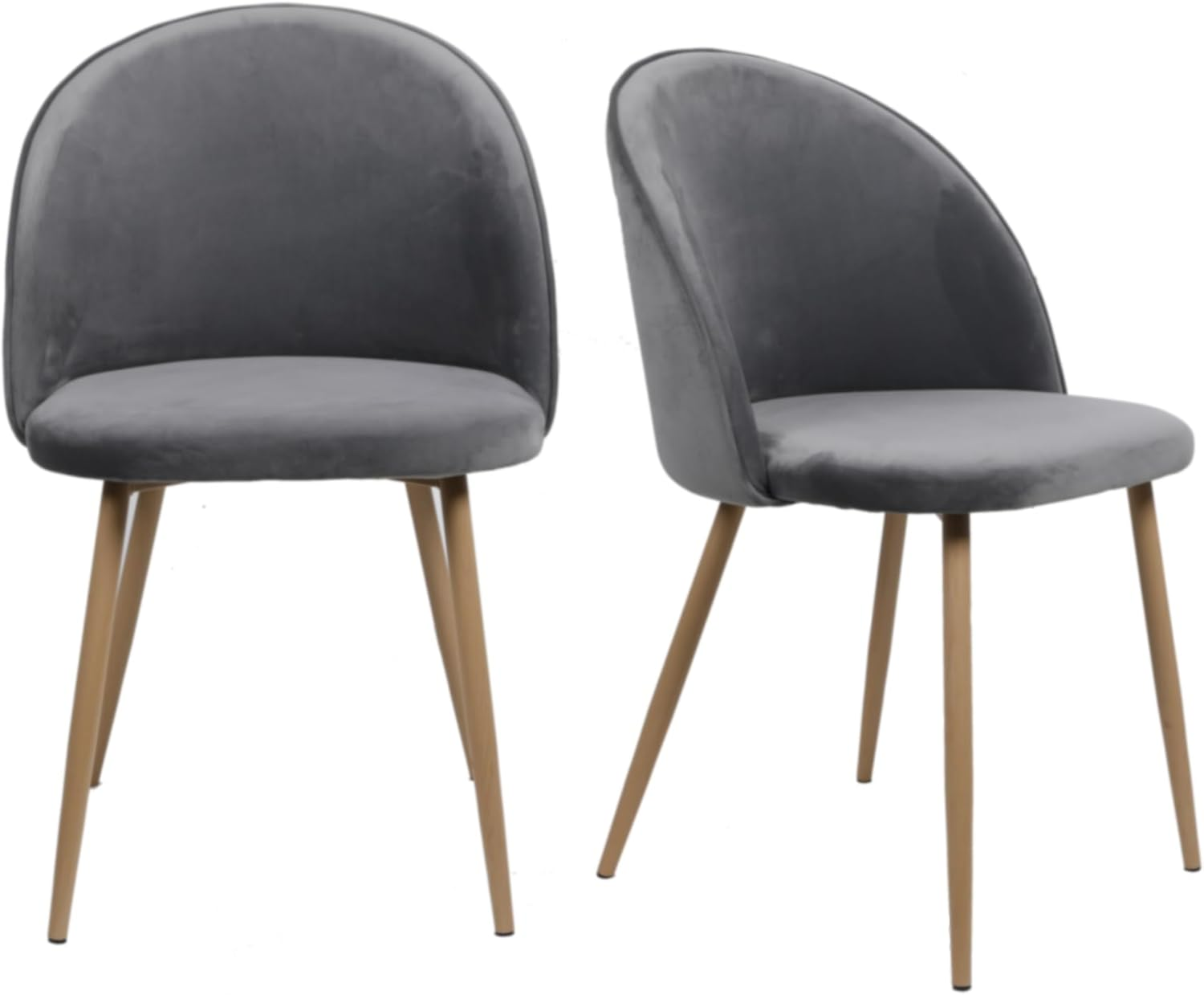 LEVEDE Dining Chairs, Set of 2 Reading Seating, Velvet Kitchen Chairs, Chic Nursing Seats, Home Furniture for Dining Room, Living Room, Cafe, Meeting Room, Load up to 150Kg (Black)