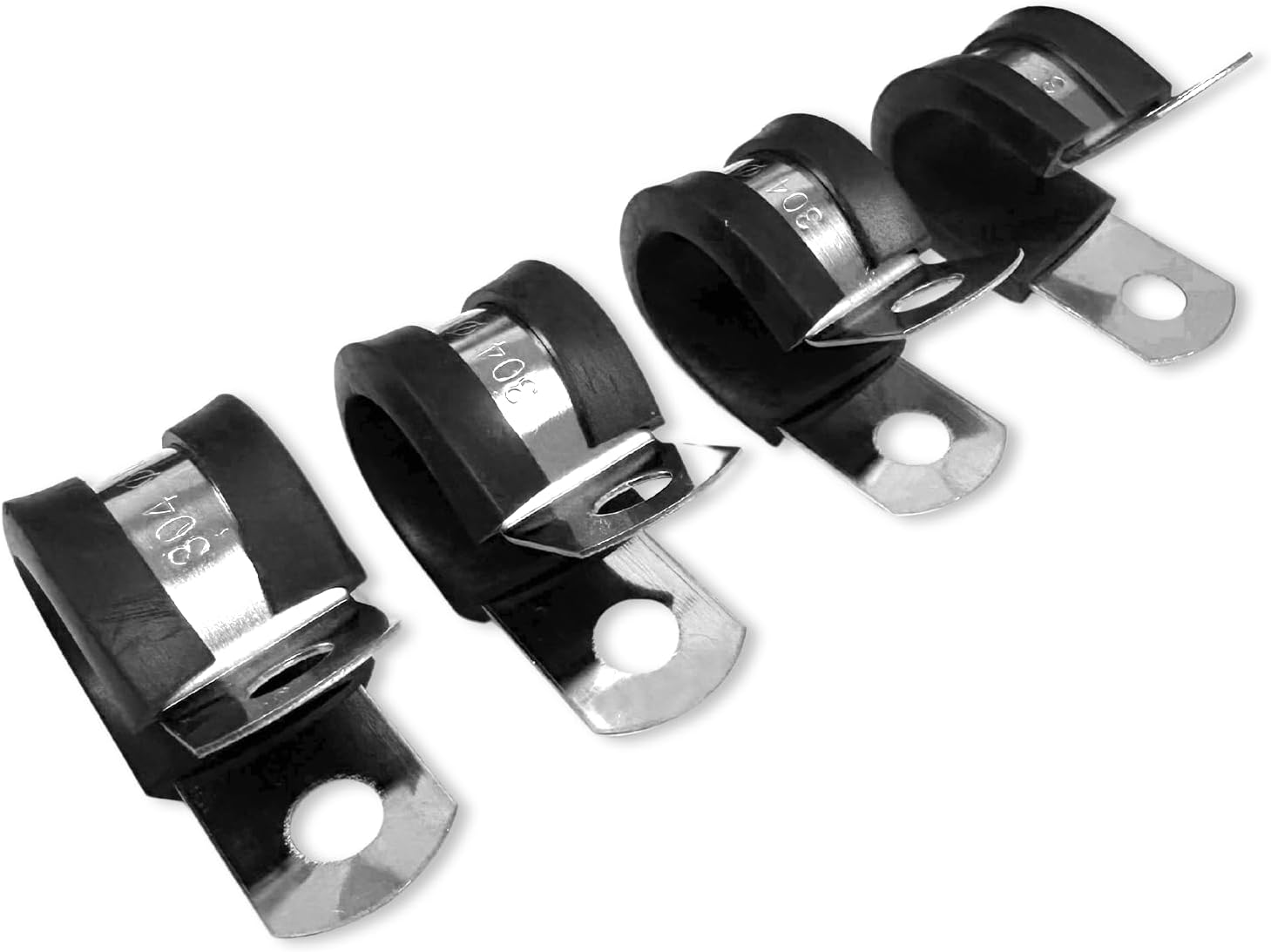 HAIKING Stainless Steel Cushioned R Shape Clamps, 20 PCS Insulated Wire Clamps for Protecting Pipes, Cables (15 Mm/0.59 In) image number 2