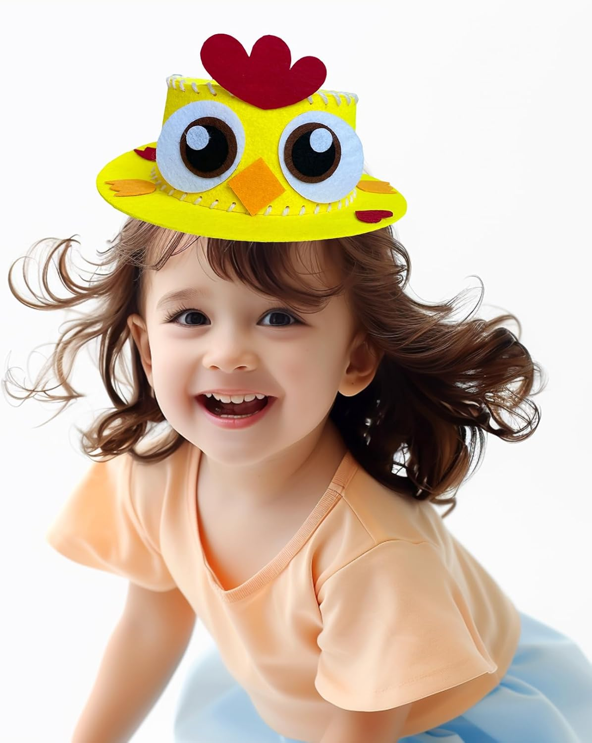 Easter Bonnet Decorations Kit,Yellow Chick Make Your Own Easter Bonnet for Boys & Girls,For Kid Party Activities Decorate,Diy Easter Hat Kit,Easter Party Favors,Easter Craft Supplies image number 1