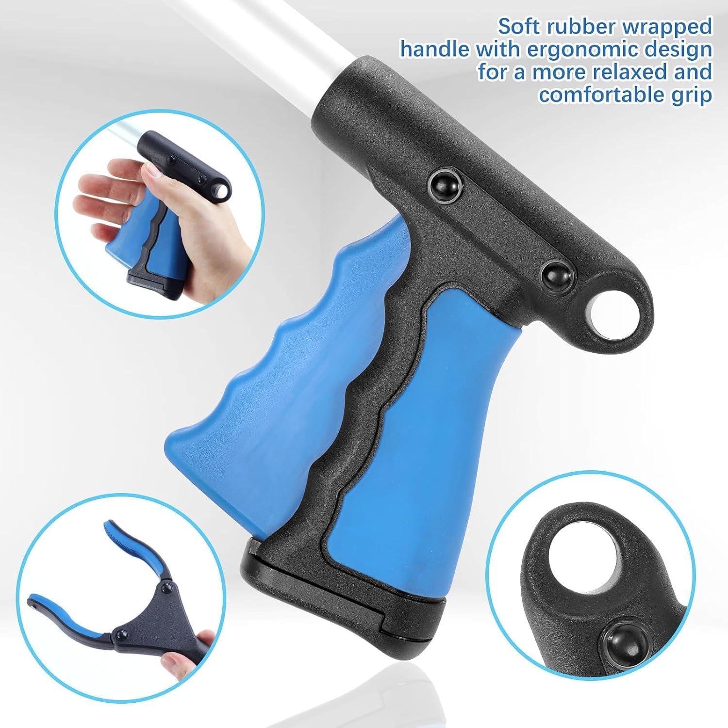 43 Inch Grabber Reacher Tool, Grabbers for Seniors Heavy Duty, Trash Picker Upper Grabber, Collapsible and Easy to Store, Wide Jaw, Grips Items Easily and Securely