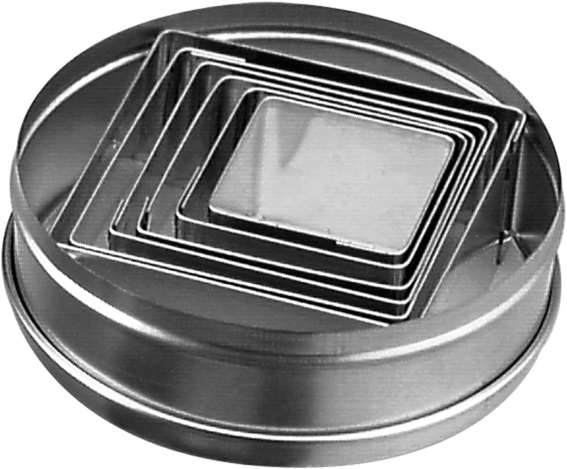 Chef Inox Square Tin Cutter 6-Pieces Set, 35-70 Mm Size