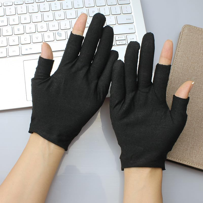 6 Pairs Moisturizing Cotton Gloves Touchscreen Overnight Sleeping Gloves Lightweight Nighttime Lotion Gloves for Bedtime Dry Hand Therapy Sensitive Irritated Skin SPA