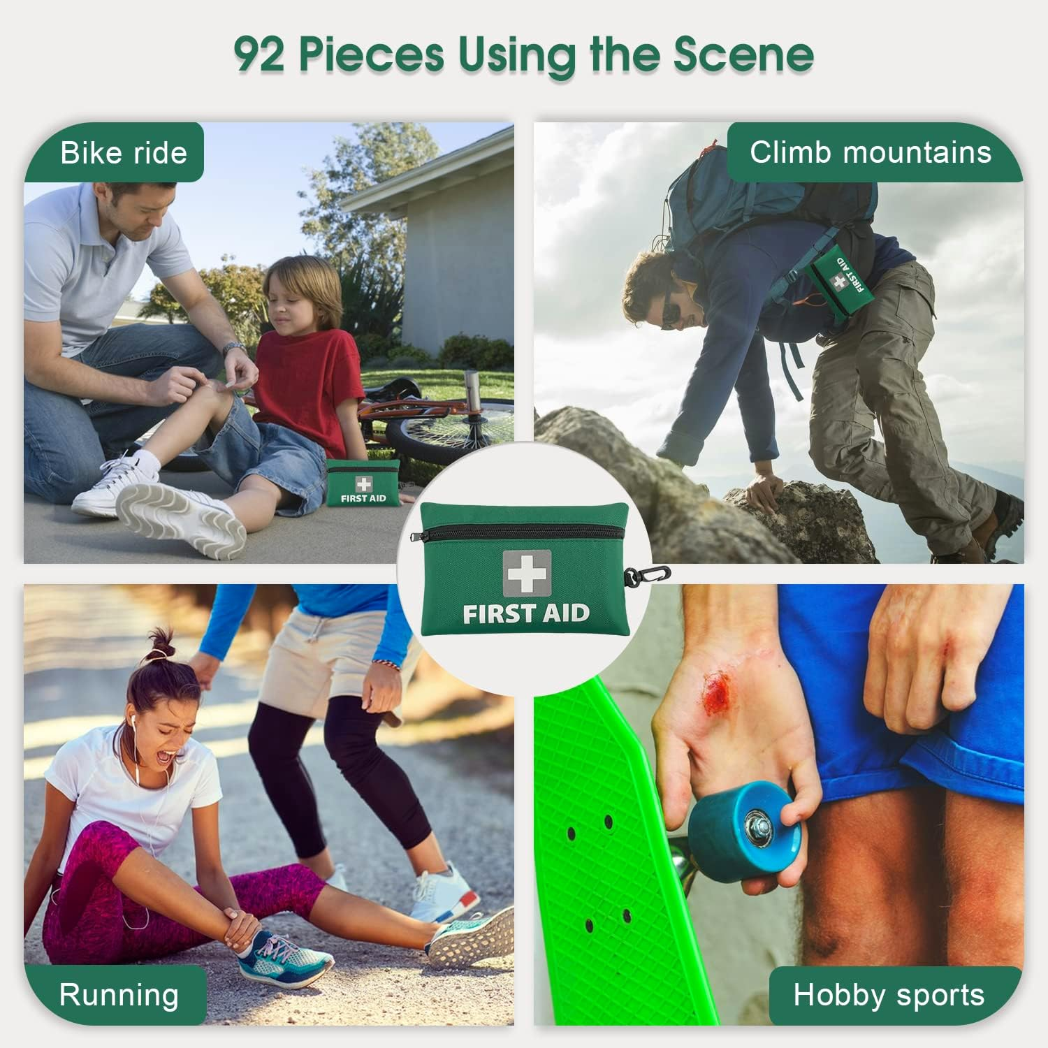 Clevinger Mini First Aid Kit, 92Pcs Small First Aid Kit - Includes Emergency Foil Blanket, Scissors for Travel, Home, Office, Vehicle, Camping, Workplace & Outdoor, ARTG Number 400670 (1) image number 4