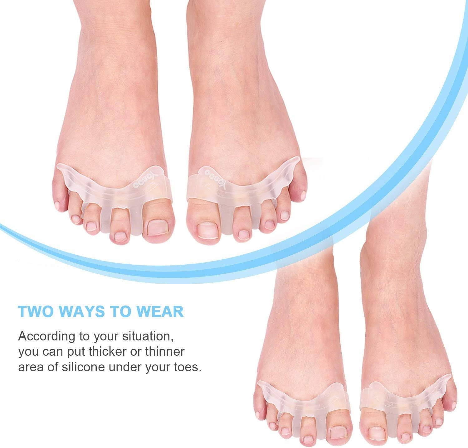 Gel Toe Separator, Soft Toe Straightener, Toe Spacers Toe Stretchers for Men and Women Easy Wear in Shoes image number 6