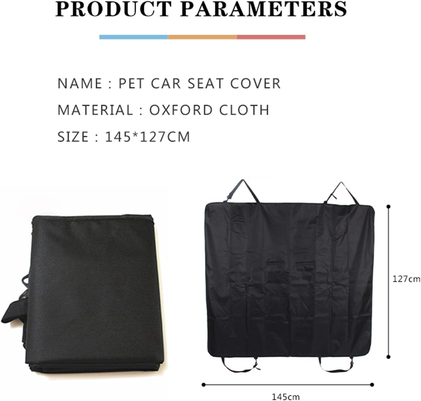 Dog Car Seat Cover Pet Basket Mat Cat Hammock Travel Trunk Car Back Seat for Dog Safety Mat Pet Transport Dog Hammock(Color:Black) image number 2