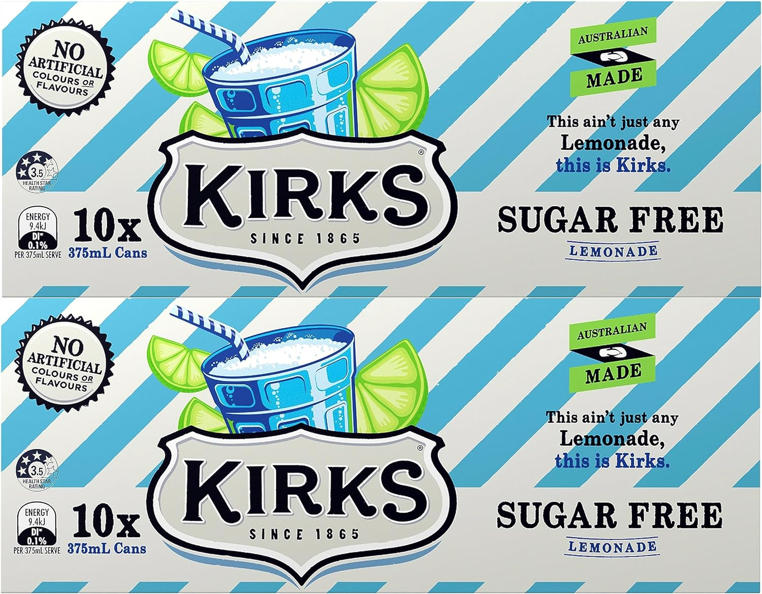 Kirks Lemonade Flavour Sugar Free Soft Drink Multipack Cans 20 X 375 Ml image number 3