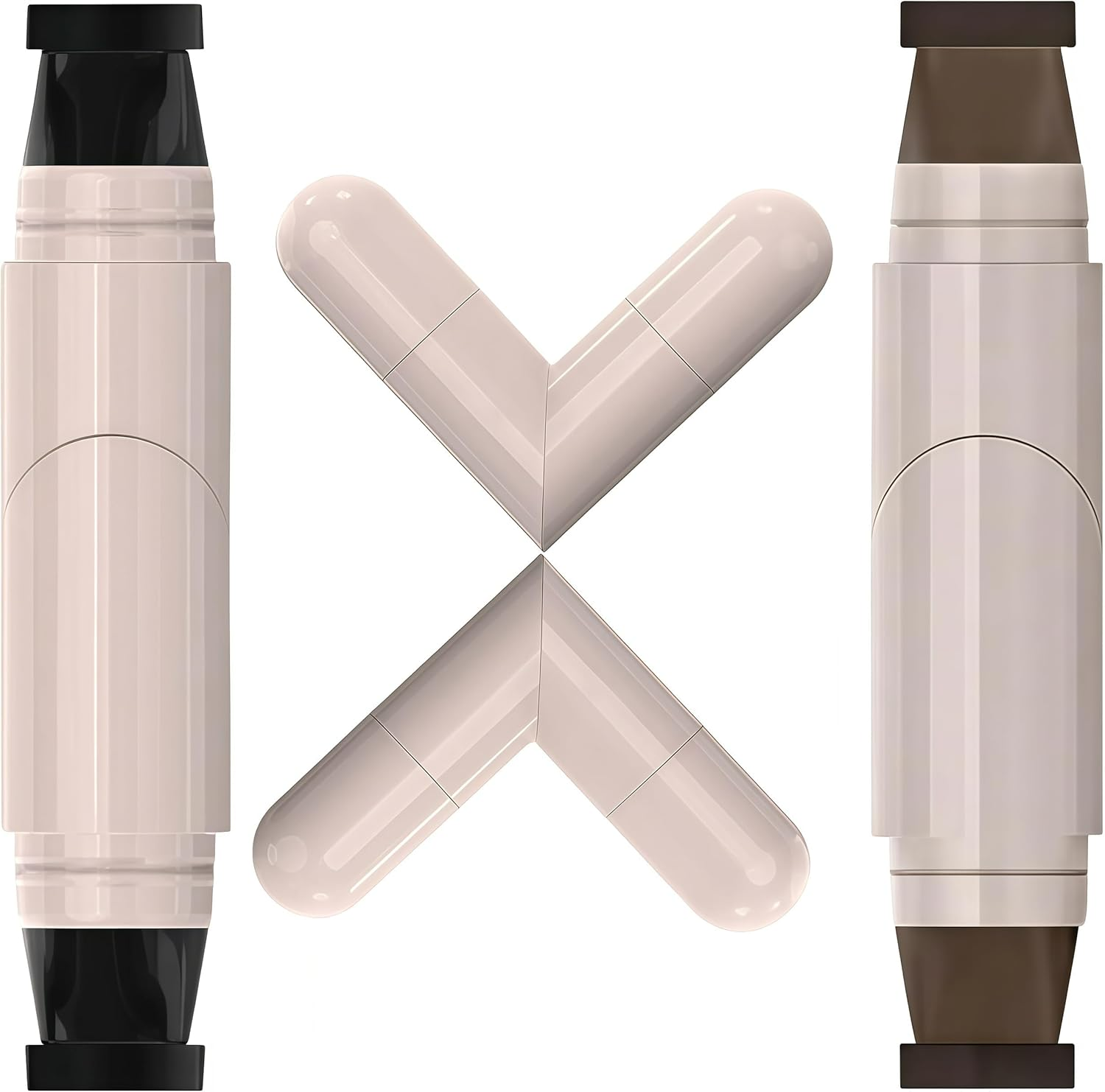 2 Pack Gel Eyeliner Pencil Set with 2025 Foldable Wing Stamp, Waterproof & Smudge-Proof Eyeliner Tool, Easy Winged Liner Pen for Beginners, Long-Lasting Eye Makeup (Black)