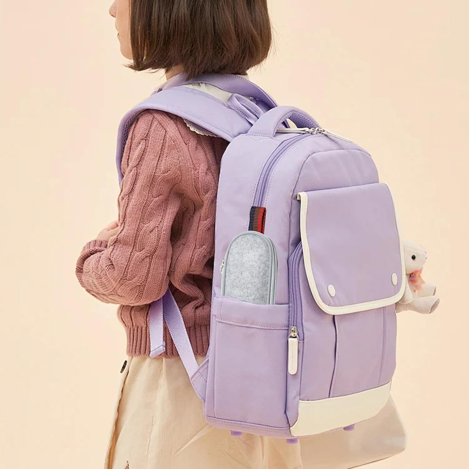 Portable Stainless Steel Flatware Set, 8-Piece Including Knife Fork Spoon Chopsticks Cleaning Brush Straws Portable Case, Stainless Steel Flatware Set （Black） image number 2