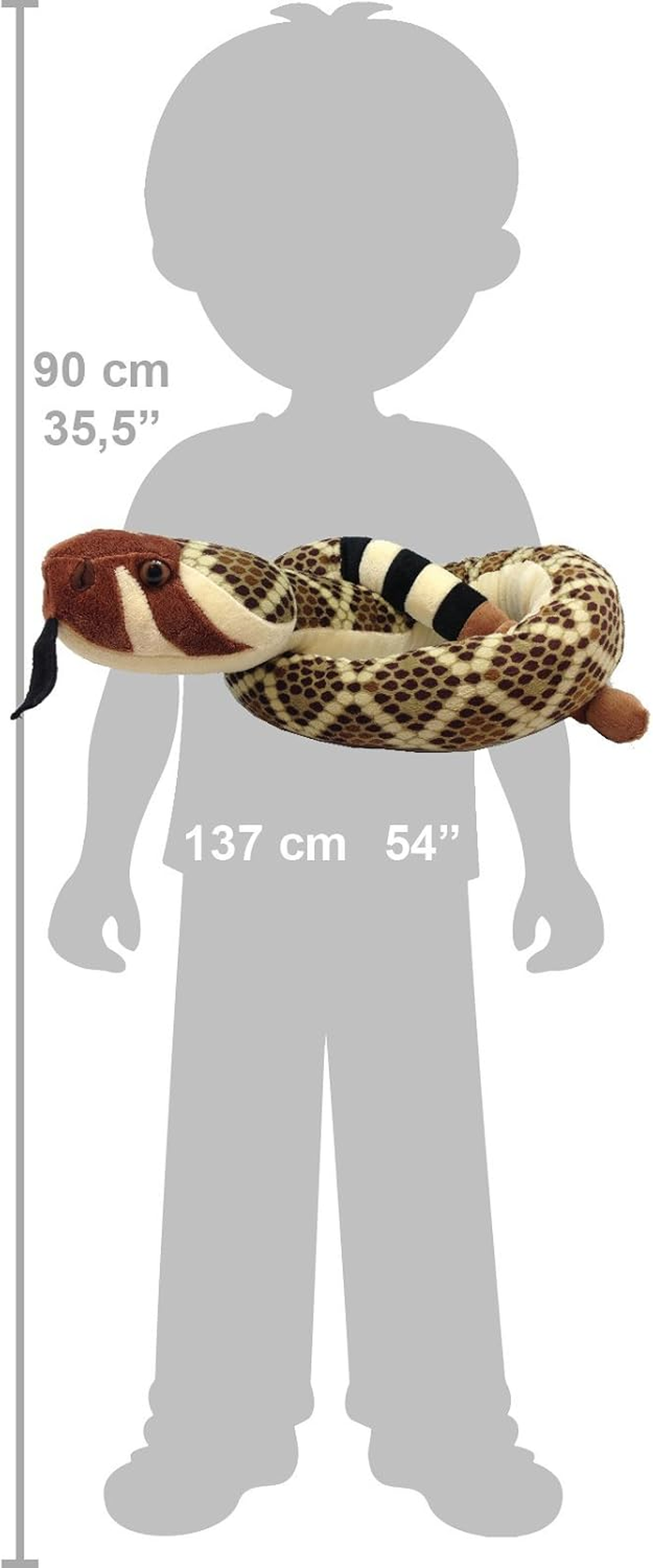 Wild Republic Snakesss West Diamond,Stuffed Animal, Soft Toy, Gifts for Kids, 54 Inches image number 1