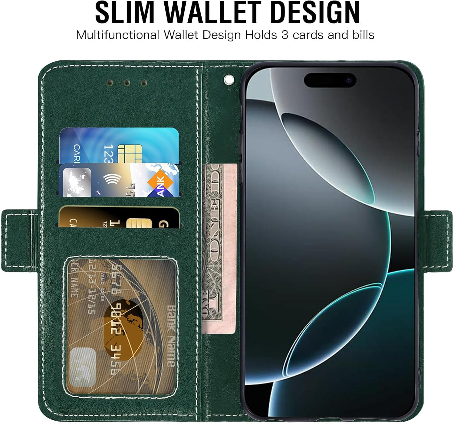 Asuwish Mobile Phone Case for Iphone 17 Pro, Case with Glass Film, Screen Protector, Card Slot, Foldable, Leather Wallet, Stand, Iphone 17 17Pro, Mobile Phone Case, Mandala Protective Cover, Phone