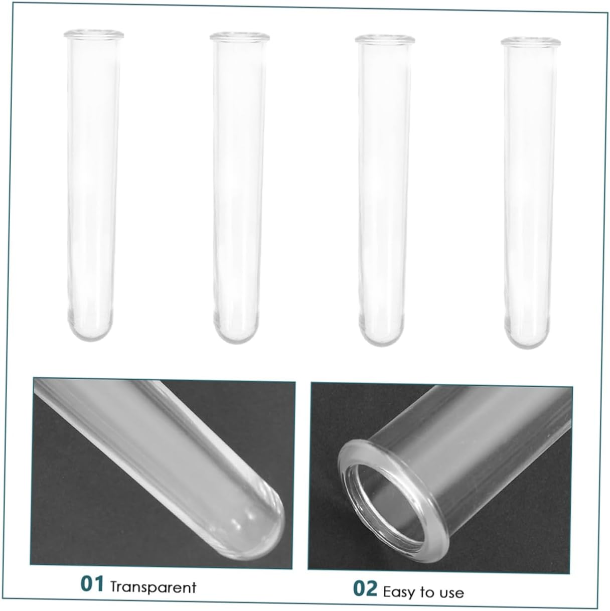 NULYLU 4Pcs Hydroponic Vase Vases Test Tubes Decoration Floral Water Vial Wall Planter Plastic Floral Tubes Tube Vase Fresh Florist Supplies Picks Tubes Transparent - Blue image number 6
