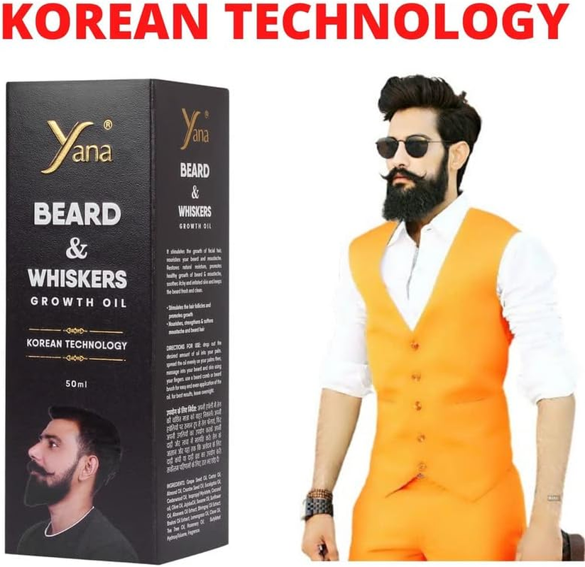 Yana Beard Growth Oil for Men Black Men Yana Beard Oil for Men Yana Beard Oil for Growing Beard Faster by Korean Technology image number 5