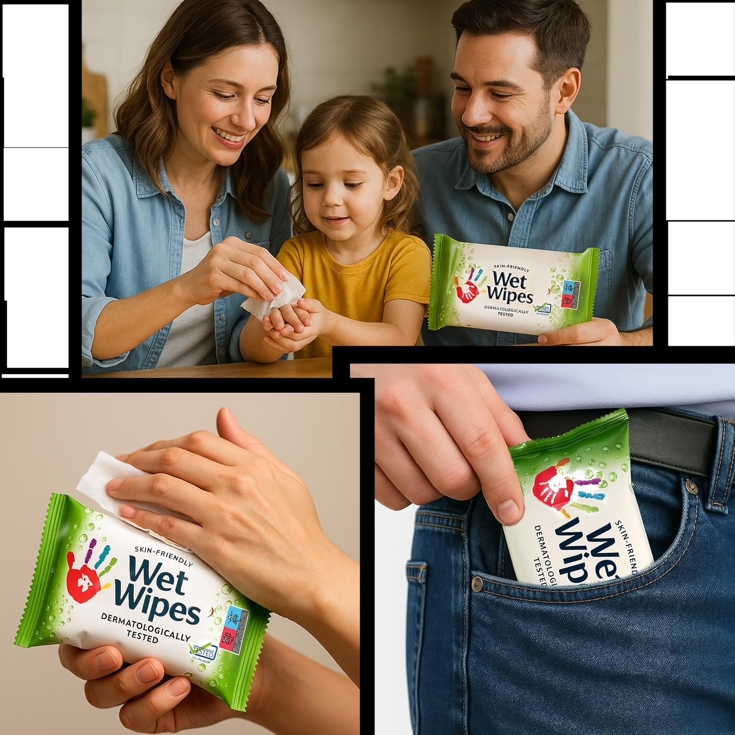 Compact Pocket-Sized Wet Wipes for Skin and Hands, 210 Wipes (14 Pack) &ndash; Practical for Bag, Ideal for Travel,School, Office Use image number 5