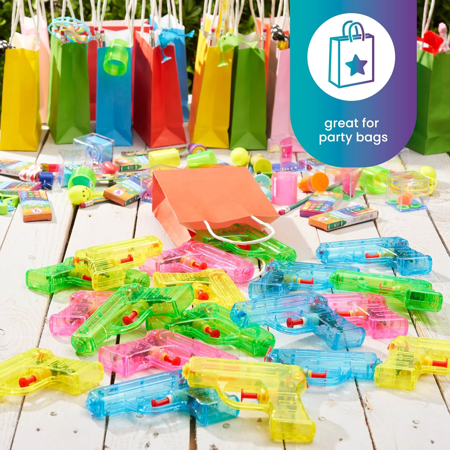 THE TWIDDLERS 20 Small Water Pistol Toys for Boys and Girls - Party Bags for Children'S Birthday, Party Favours, Pool & Beach Parties image number 3