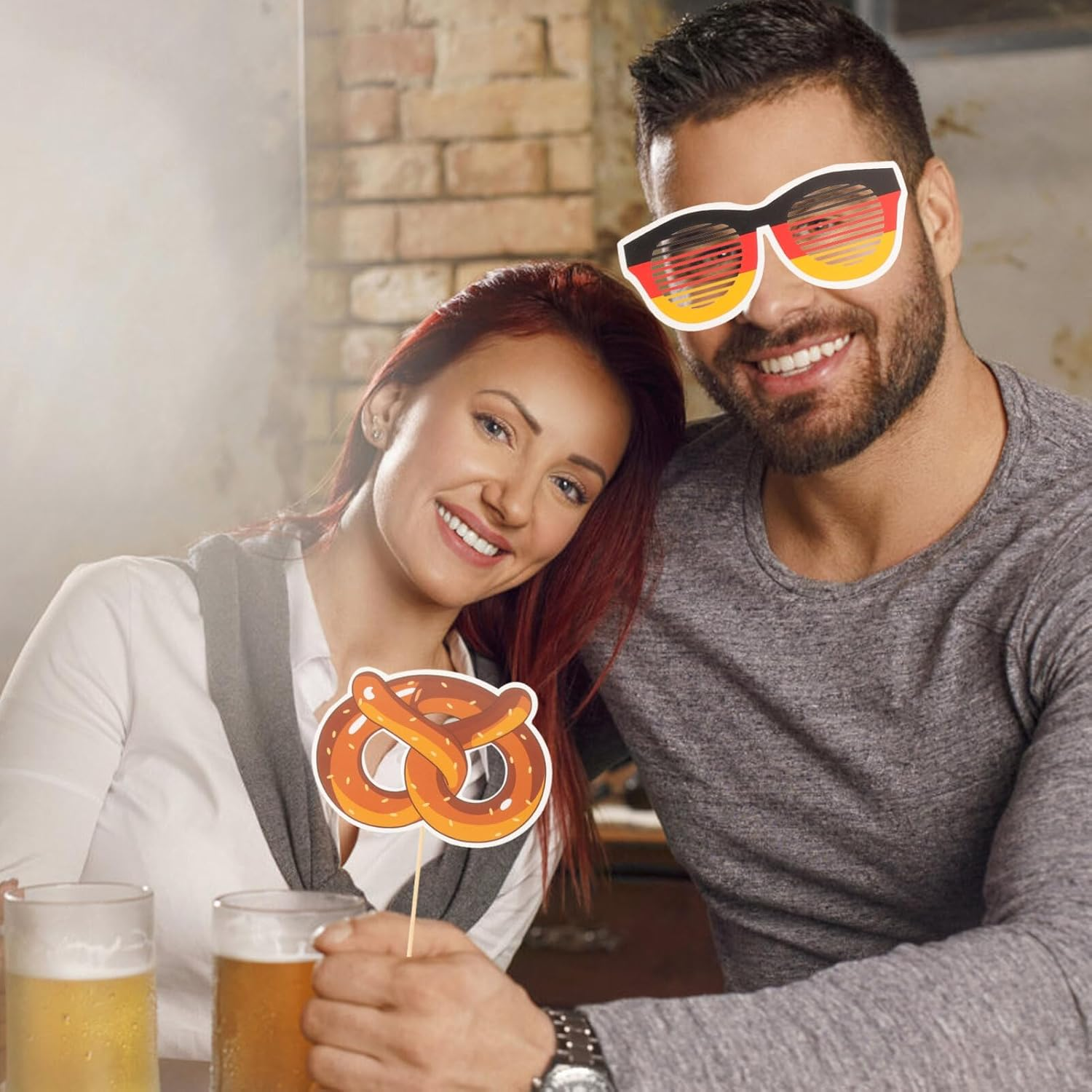 SEWACC Oktoberfest Photo Booth Props Funny German Beer Festival Paper Signs Sausage Beer Flag Oktoberfest Decorations Weizenbier Party Supplies image number 4