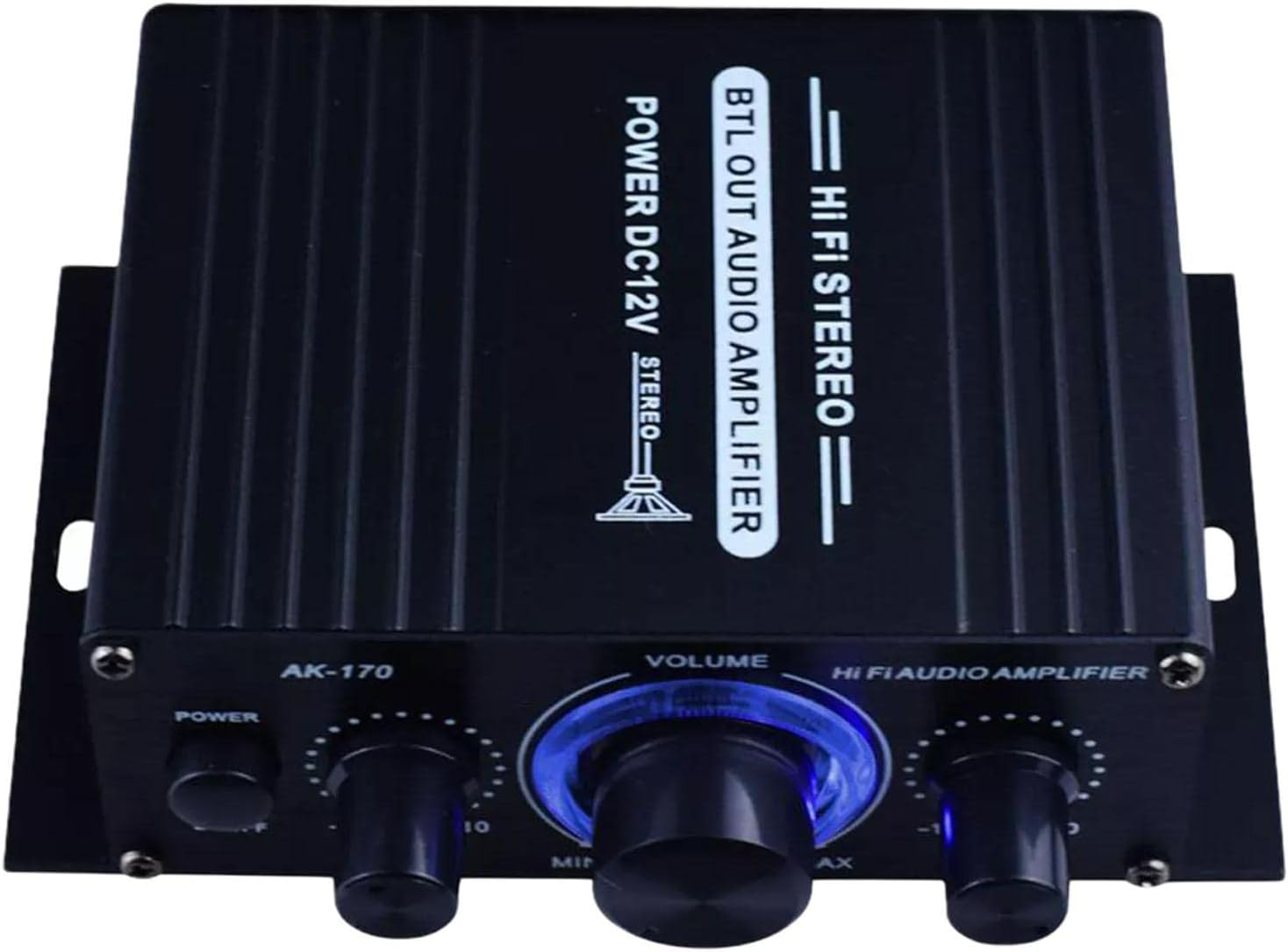 Nonmifyr Audio Stereo Amplifier AMP Power Speakers for Desktops Car Ceiling Wall Home, Black, AK170 With image number 2