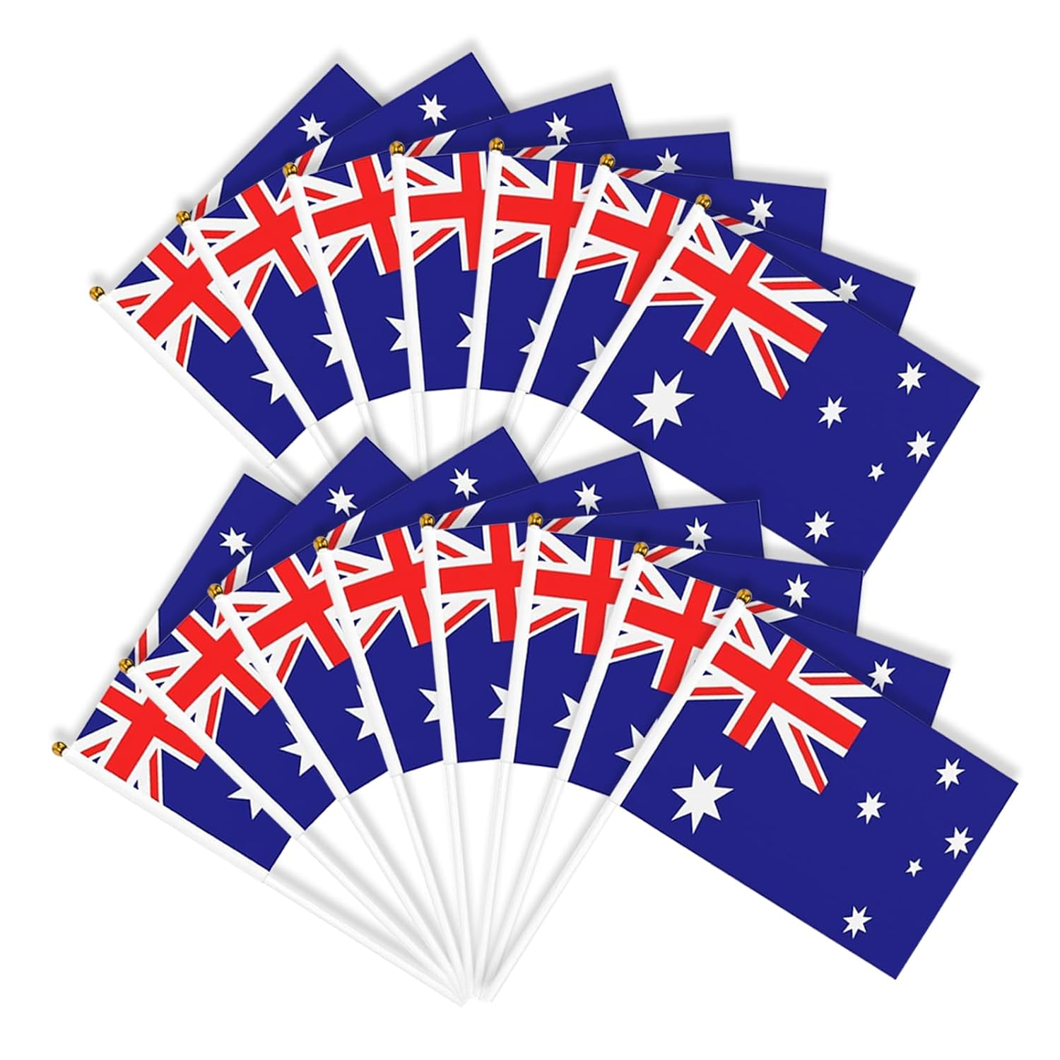 Fiohiros 15 Pcs 5.5X8.3 in Australia Hand Waving Flag, Australia Day Flag, Australian Flag Set, Flags Australia, Australian Flags Small, Australia Day Car Flags image number 5