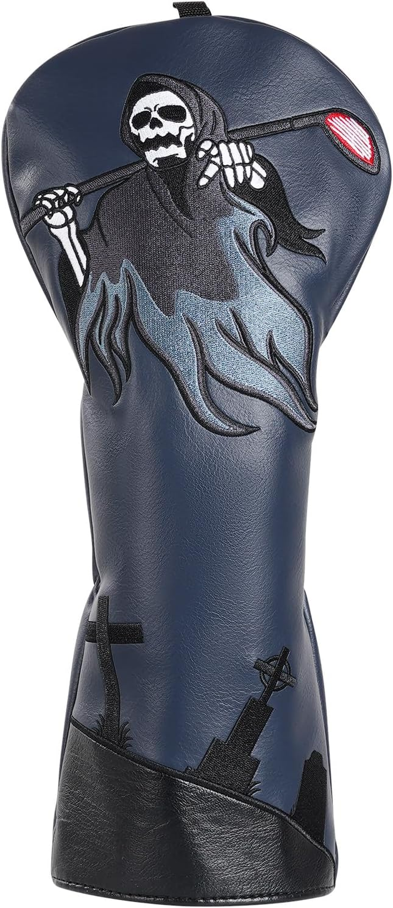 Golf Headcovers - Funny Golf Club Covers - Tour Grade PU Leather - Golf Driver Headcover, Waterproof, Soft Lining Golf Gift Birthday Gifts Grim Reaper Death Golf