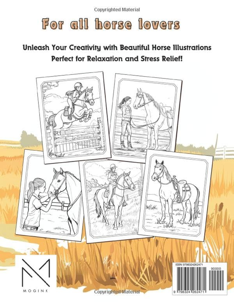 Equestrian Horse Coloring Book for Kids Ages 7+, Teens and Adults | Horse Riding Coloring Pages for All Horse Lovers | PART 2 | Moginx: Unleash Your ... - Perfect for Relaxation and Stress Relief! image number 1