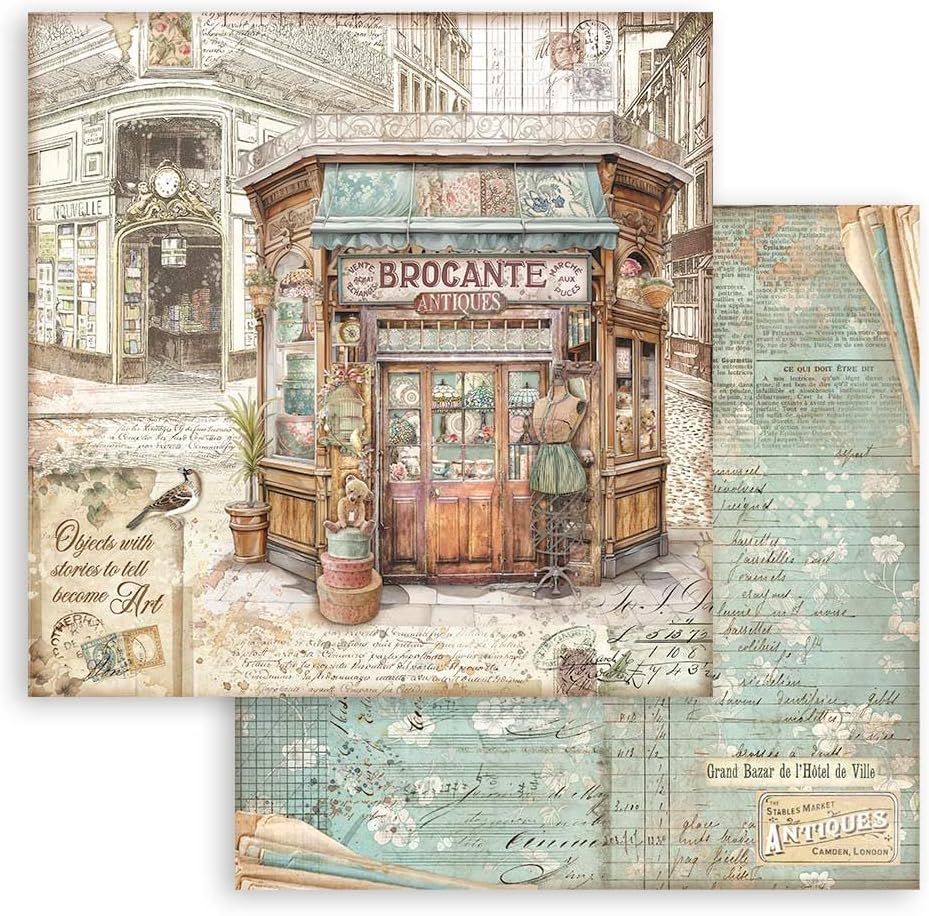 Scrapbooking Pad 22 Sheets Cm 30.5 X 30.5 (12 X 12 Inches) Single Face - Brocante Antiques image number 1