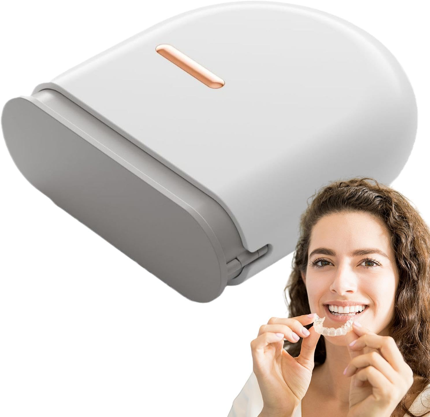 Retainer Cleaner Case - Pull-Out Invisible Grinding Teeth Guard Holder with Ventilation Holes | Retainer Holder Case, Portable Braces Storage Box, Large Capacity Retainer Cases for Women, Men, Adult, - White image number 4