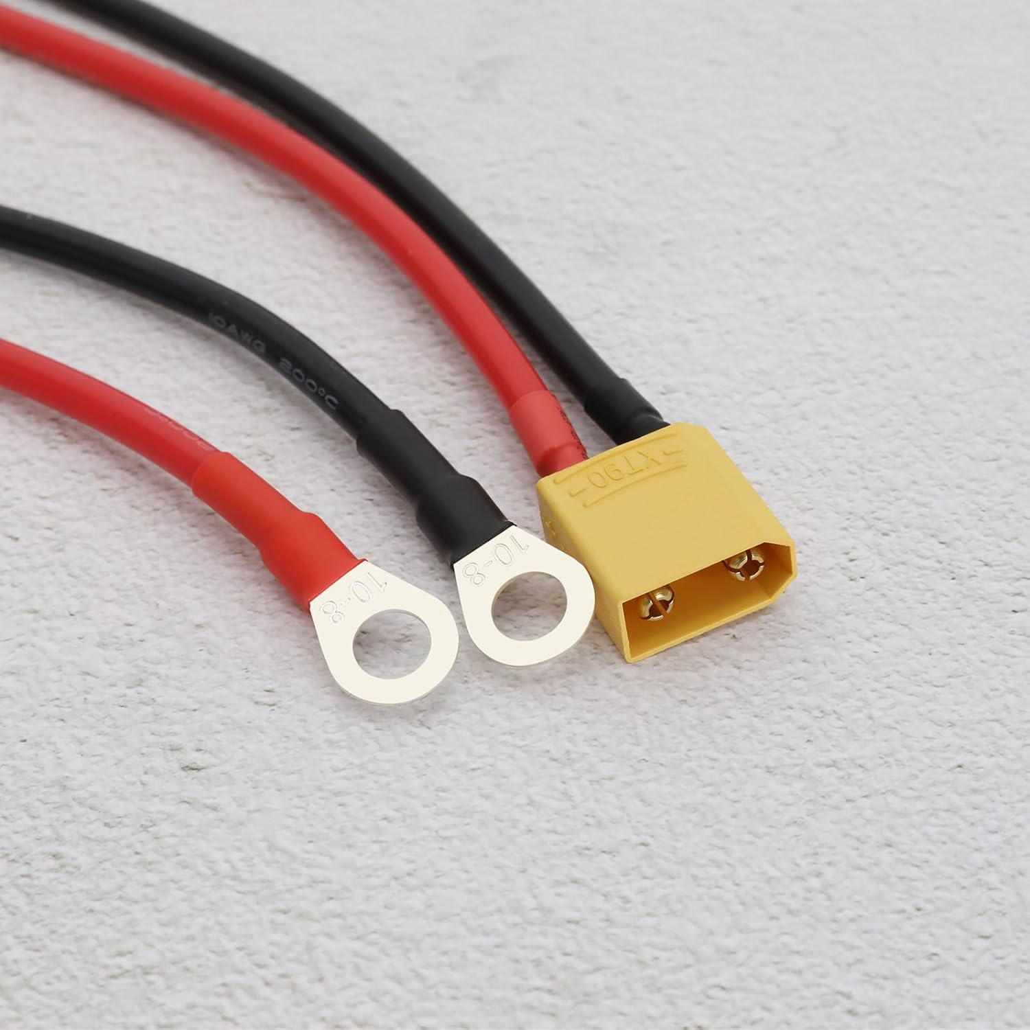 Emsea XT90 to O-Ring Connector Cable 10AWG Silicone Terminals Extension Power Cable for RC FPV Racing Drones (XT90 Male to O-Ring Terminals) image number 1