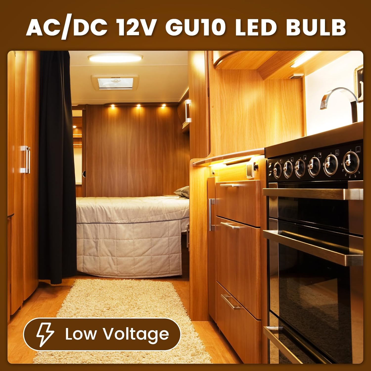 Doright 7W GU10 LED Bulbs Warm White, AC/DC 12V GU10 LED Spotlight Bulb 650Lm 50W 70W MR16 GU10 Halogen Bulbs Equivalent 3000K Warm White GU10 LED Bulbs - 38&deg;Beam Angle Spot - Not-Dimmable 4 Pack image number 4