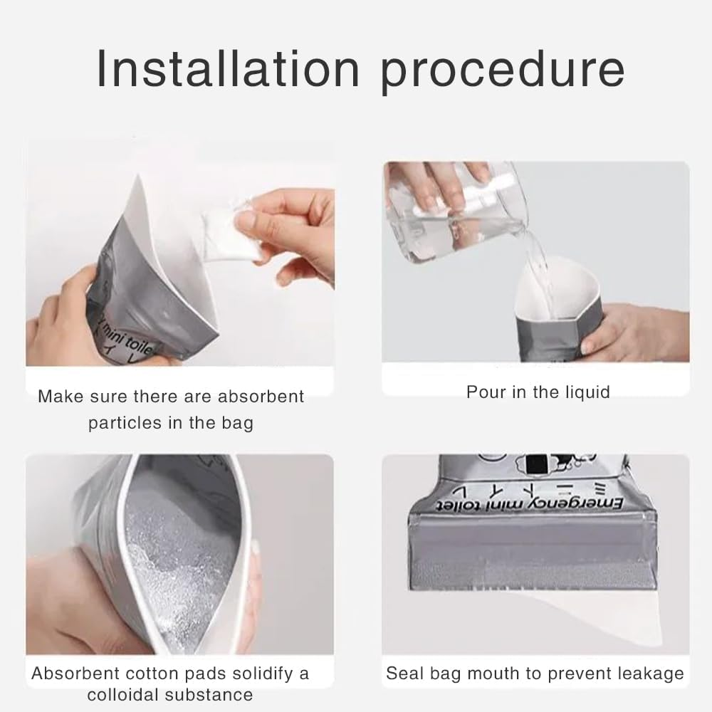 10 Pack Emergency Portable Urine Bag, Travel Urinal Bag, Unisex Urinal Bag, Disposable Urine Bag Suitable for Camping, Travel, Traffic Jams, Pregnant Women, Children, Patients image number 1