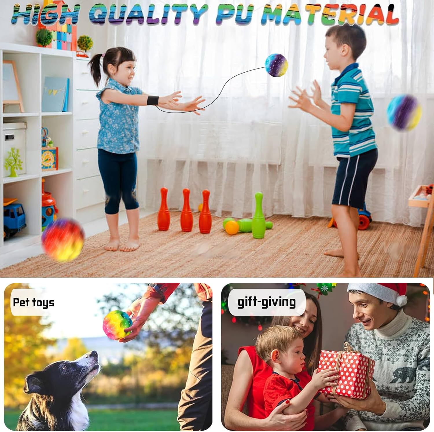 LUKIUP Children'S Jump Ball with String image number 1