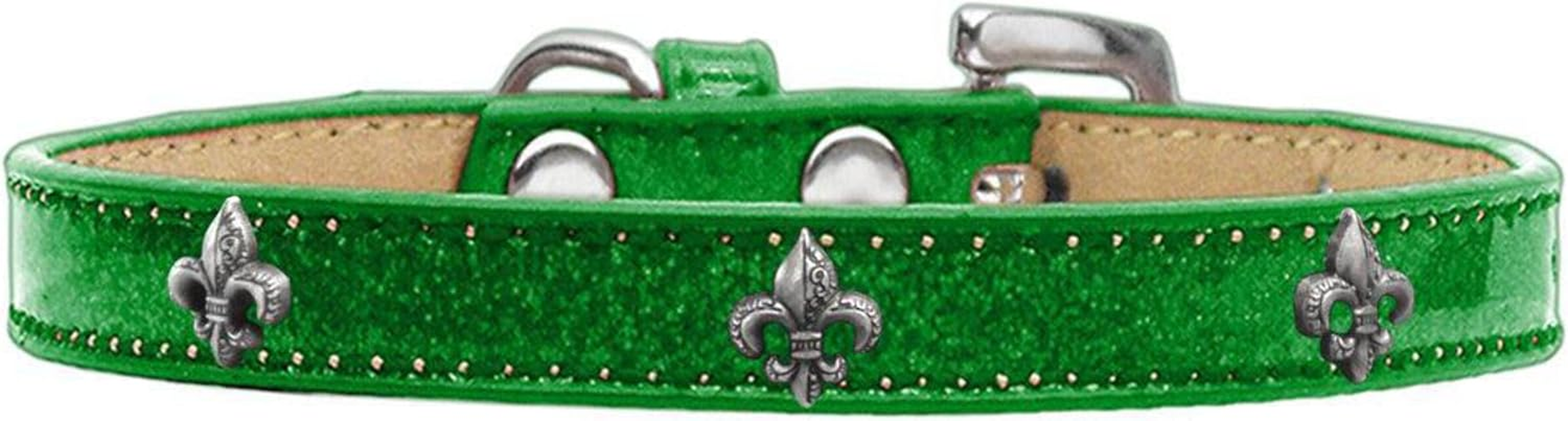 Mirage Pet Products Fleur De Lis Widget Dog Collar, Size 18, Silver image number 3
