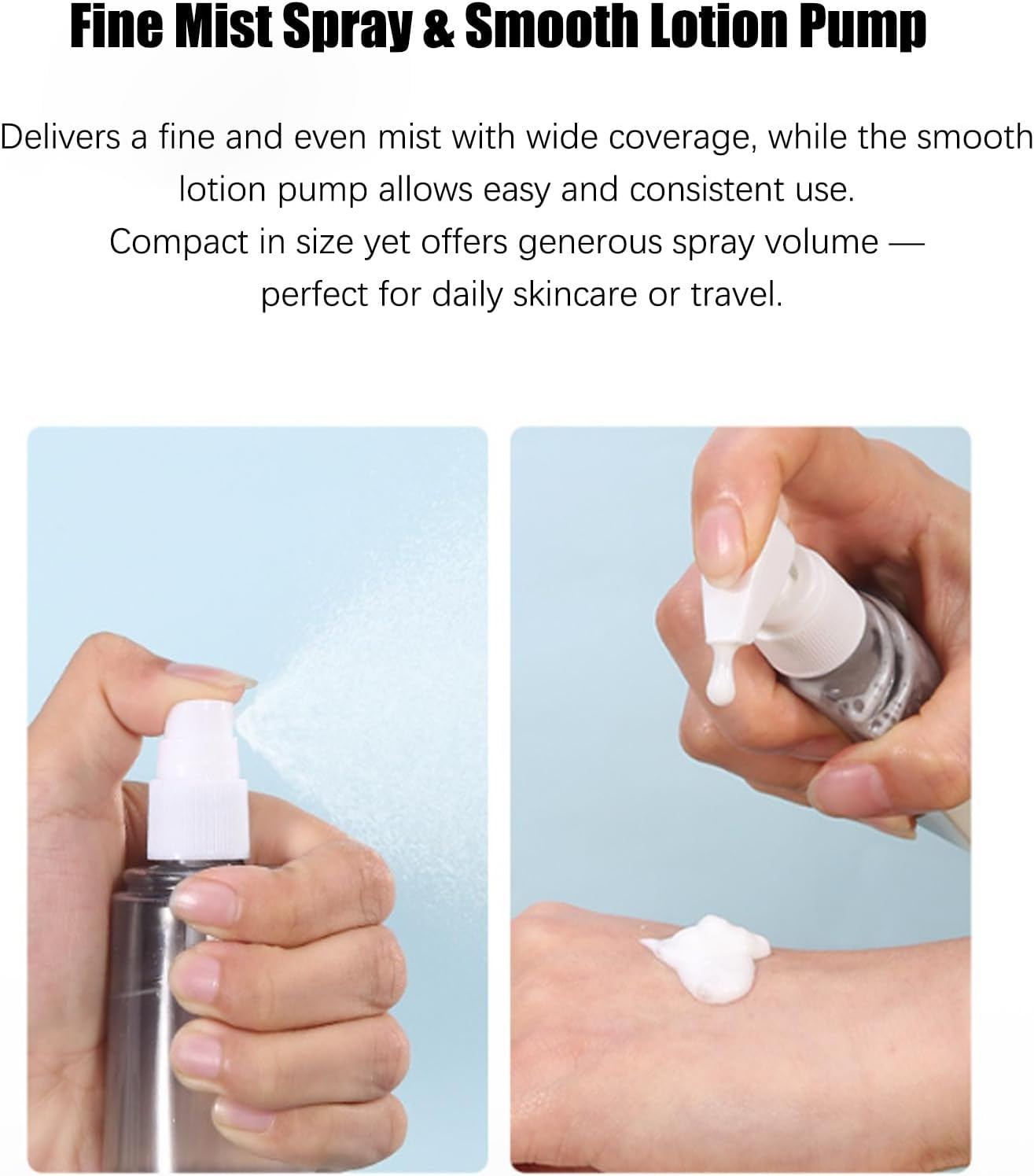 Mini Shampoo Dispenser Portable Travel Bottle Set, up to 4 in 1 Travel Pump Bottles Dispenser Bottles,Leak Proof Reusable Travel Bottles for Toiletries Refill, Shampoo Lotion Liquid (Gray, 2 in 1) image number 4