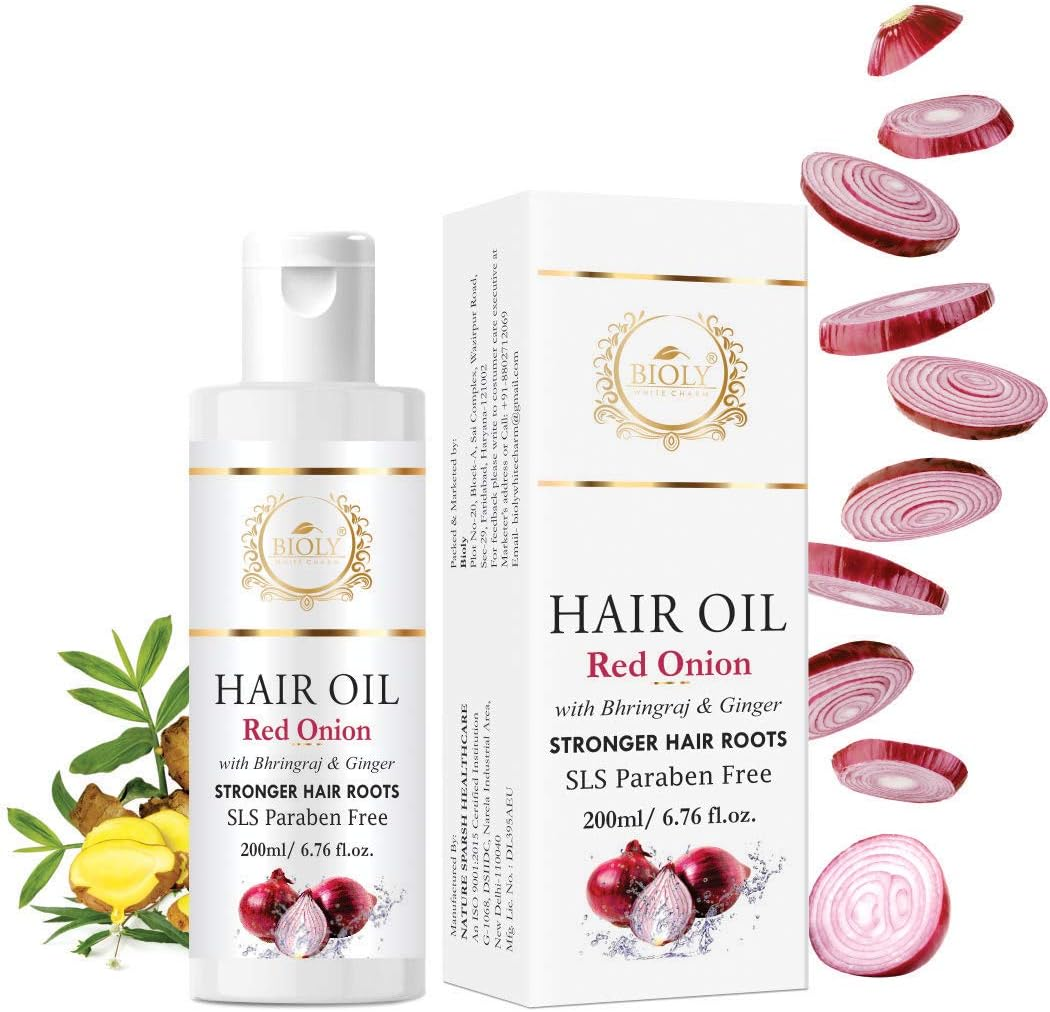 Bioly White Charm Onion Oil for Hair Growth and Hairfall Control with Bhringraj & Ginger, 200 ML image number 3