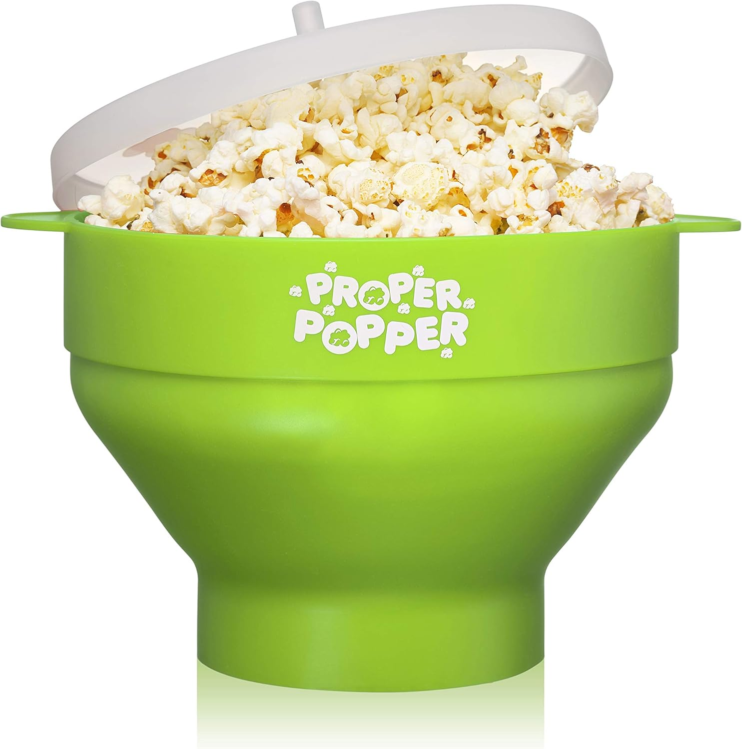 The Original Proper Popper Microwave Popcorn Popper, Silicone Popcorn Maker, Collapsible Bowl BPA Free & Dishwasher Safe - (Black)