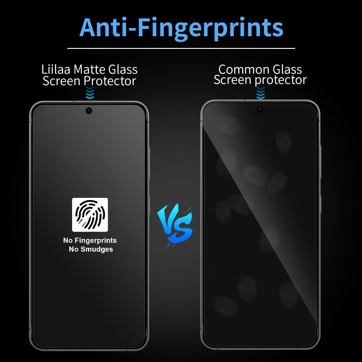 Liilaa Matt Privacy Screen for Samsung Galaxy S25 FE with Fingerprint Detection, Pack of 2 Matte anti Spy Privacy Screen Protector, Anti-Fingerprint Anti-Glare Privacy Film image number 4