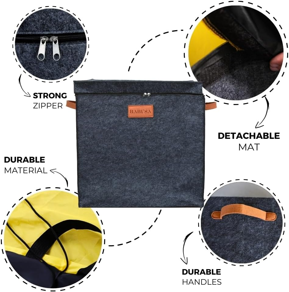 &ldquo;Toy Storage Basket & Play Mat &ndash; Extra Large 3-In-1 Toy Organizer Bin for Kids &ndash; Foldable Toy Box for Boys & Girls &ndash; 19.6&rsquo;&rsquo; X 19.6&rsquo;&rsquo; X 19.6&rsquo;&rsquo; &ndash; Quick Clean-Up & Play Area Solution&rdquo; image number 3