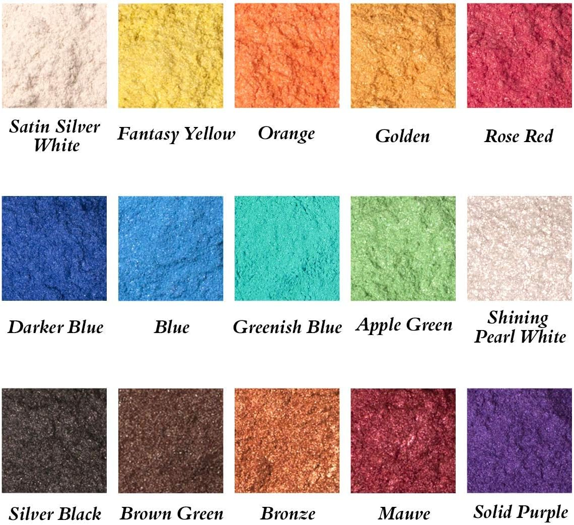 15 Colors Pigment Mica Powder Colorant Color Pigment Powder Soap Making Tool Nail Powder Resin Dye Candle Making Eye Shadow Blush Resin Jewelry Craft Project image number 1