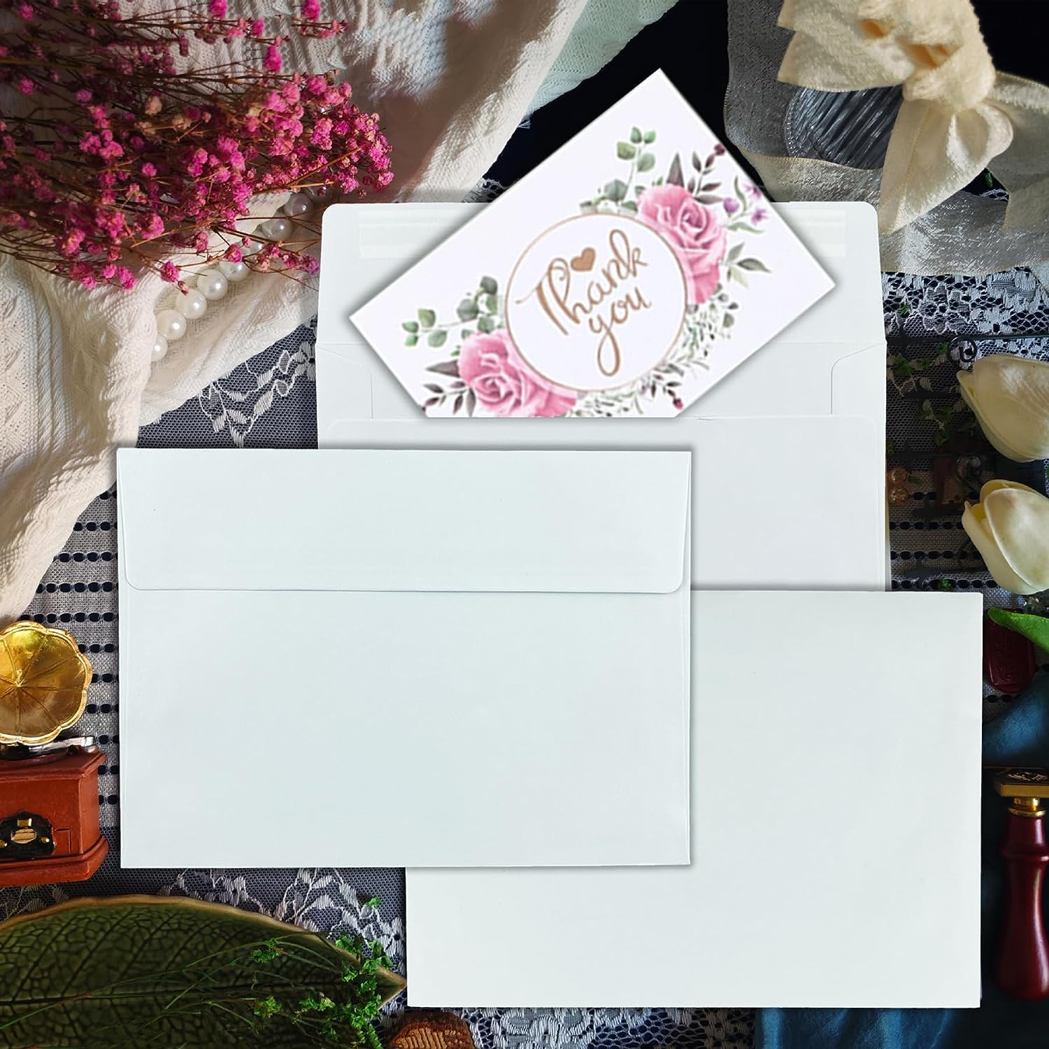 AUXIN A7 Envelope -36 White Self-Adhesive Invitation Envelopes, Suitable for Weddings, Offices, Birthdays, Graduation Ceremonies, Greetings, Announcements, Baby Showers.13.3X18.4 Cm/5.25X7.25 Inches image number 5