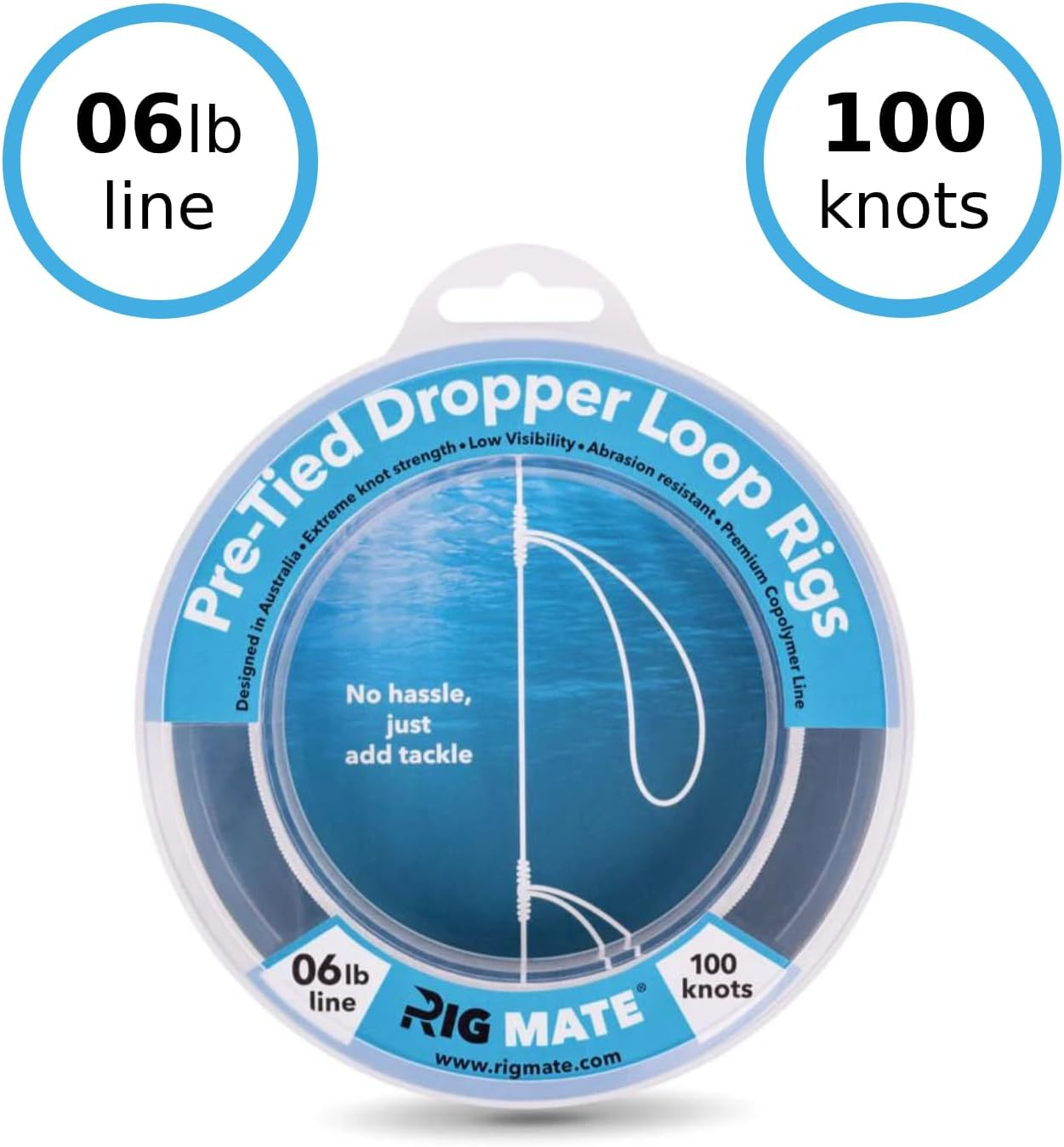 6 Lb Pre-Tied Dropper Loop Rigs. Fishing Line Spool. Loops 18 Inches Apart with 5.5 Inch Loop Size. Perfect for Saltwater & Freshwater Fishing. Perfect for Snapper & Other Bottom Feeding Fish. image number 5