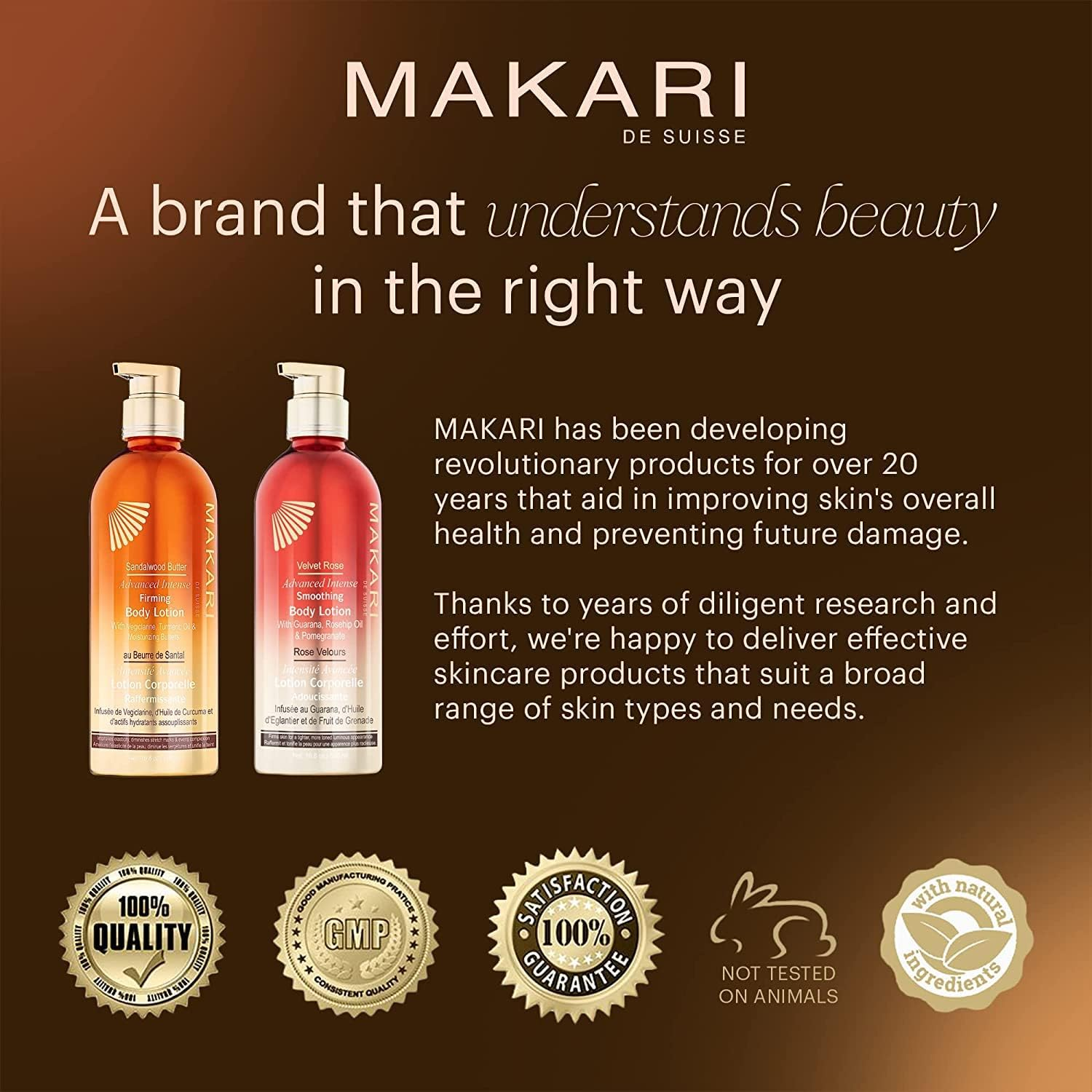 MAKARI Velvet Rose Advanced Smoothing Body Lotion - Firming & Tightening Moisturizer for Skin - Helps Fade Stretch Marks, Scars & Blemishes - Hydrating, Brightening & Smoothing Formula with Guarana, Rosehip Oil, Green Tea & Collagen - Anti-Aging, Skin Toning & Luxury Softness for Dry Skin - 16.8 Oz image number 2