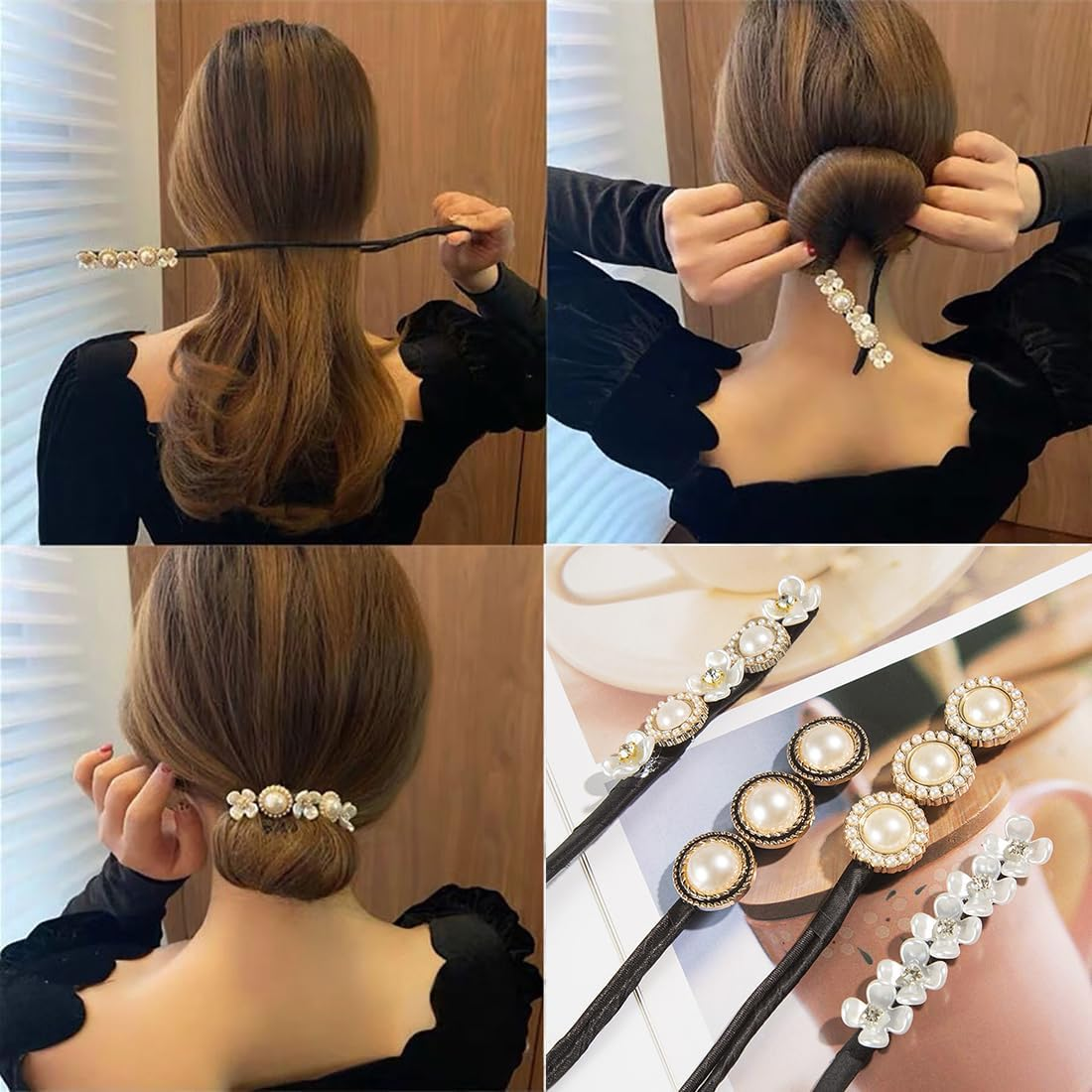 4PCS Women'S Hair Bun Makers - Classy Magic Clips, Reusable & Quick Easy Bun Styling Tools image number 1