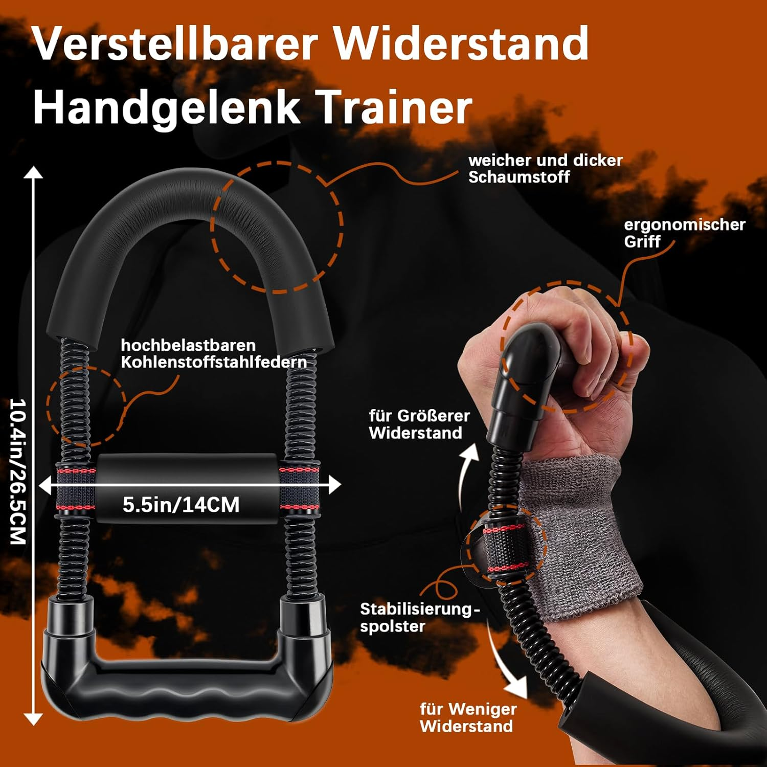 Hand Trainer, Finger Trainer, Forearm Trainer, Grip Strength, Wrist Trainer Set, Hand Strength, Finger Grip Strength Training Device with Massage Ball, Hand Muscle Trainer for Climbing, Stress