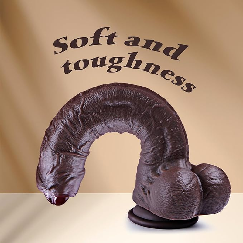 10.6 Inches Huge Black Dildo, Uncut Foreskin Uncircumcised BBC Dildo Long Realistic, Big Thick Anal Silicone Penis, Large Penis Sex Toy for Women image number 4