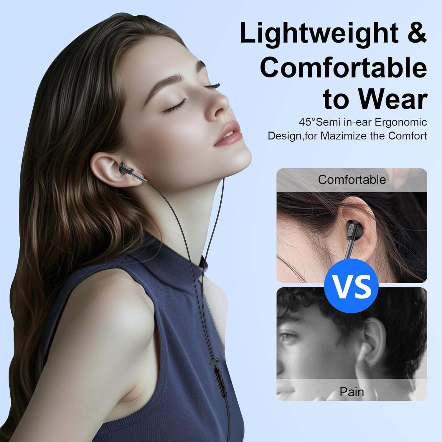 Wired Earbuds Headphones Earphones for Samsung A15 A14 A13 A25 A23 S10 S9 S8 Iphone 6 5, Wired Earbuds with Microphone 3.5Mm AUX Jack Gaming Ear Buds for Ipad Laptop Computer Android School Switch MP3 image number 1