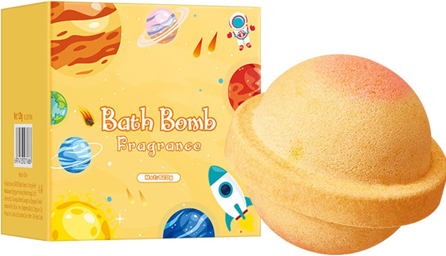 Lejafay Galaxy Planet Shaped Bath Bombs Moisturizing with Essential Oil Fragrances for Blue Yellow One Size - Green Yellow image number 5