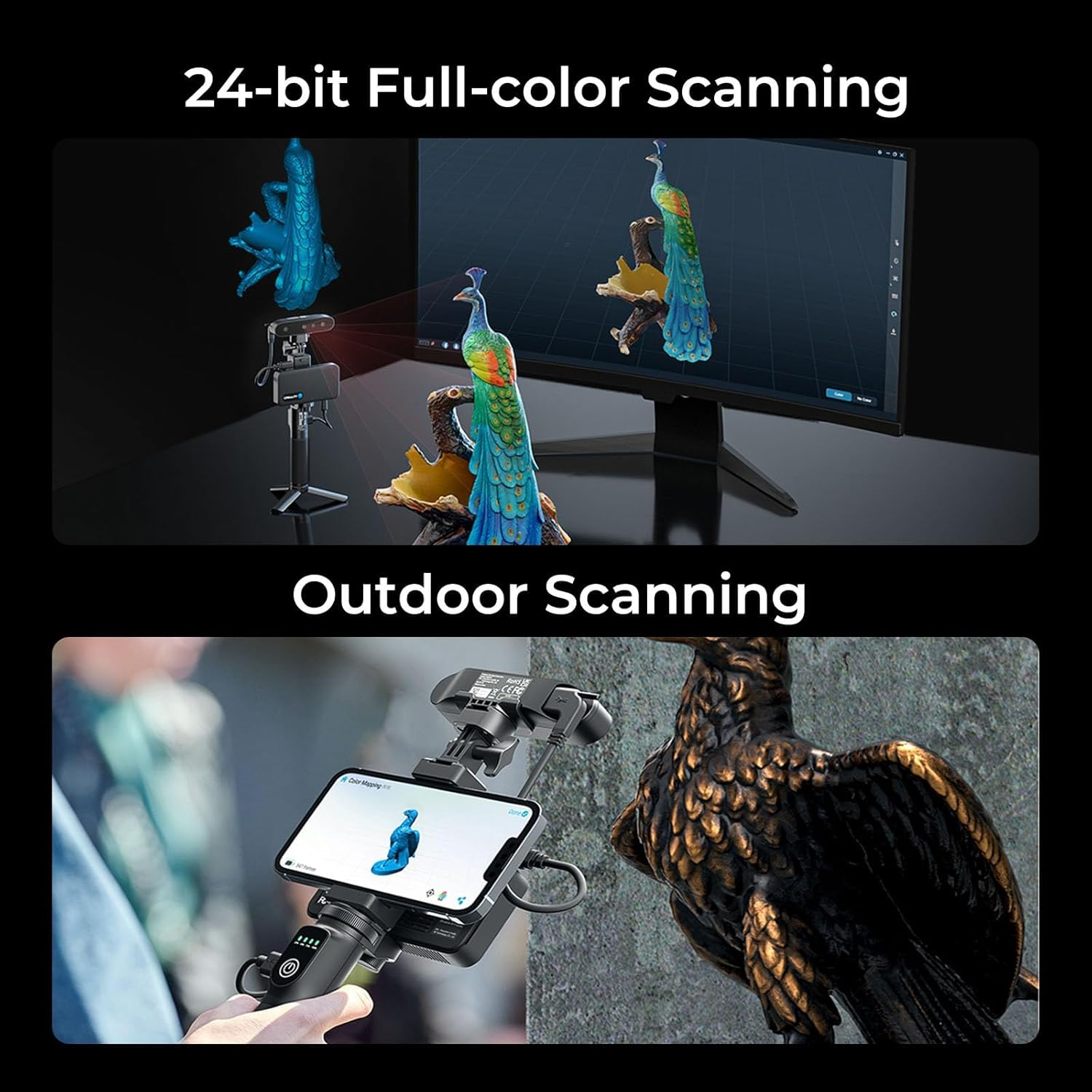 Creality 3D Scanner Cr-Scan Ferret Pro for 3D Printing, Upgrade Handheld Scanner with Wireless Scanning Anti-Shake Tracking, Fast Full-Color Scan, 0.1Mm Accuracy for Ios/Android Phone PC Win 10/11 image number 1
