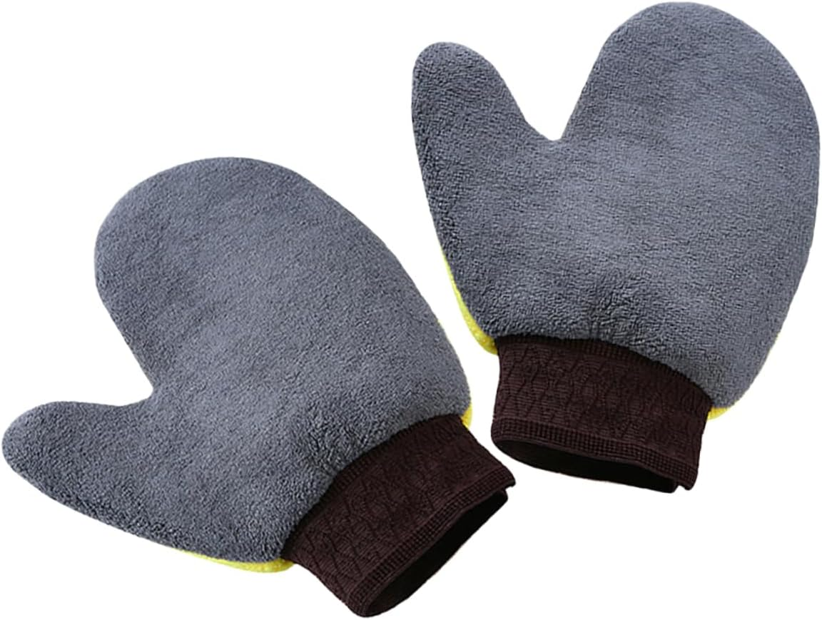 CHILDWEET Car Wash Mitts 2Pcs Set Scratch-Free Coral Fleece Double-Sided Waterproof Gloves for Vehicle Exterior Cleaning and Dust Removal in Automotive Car Care image number 6