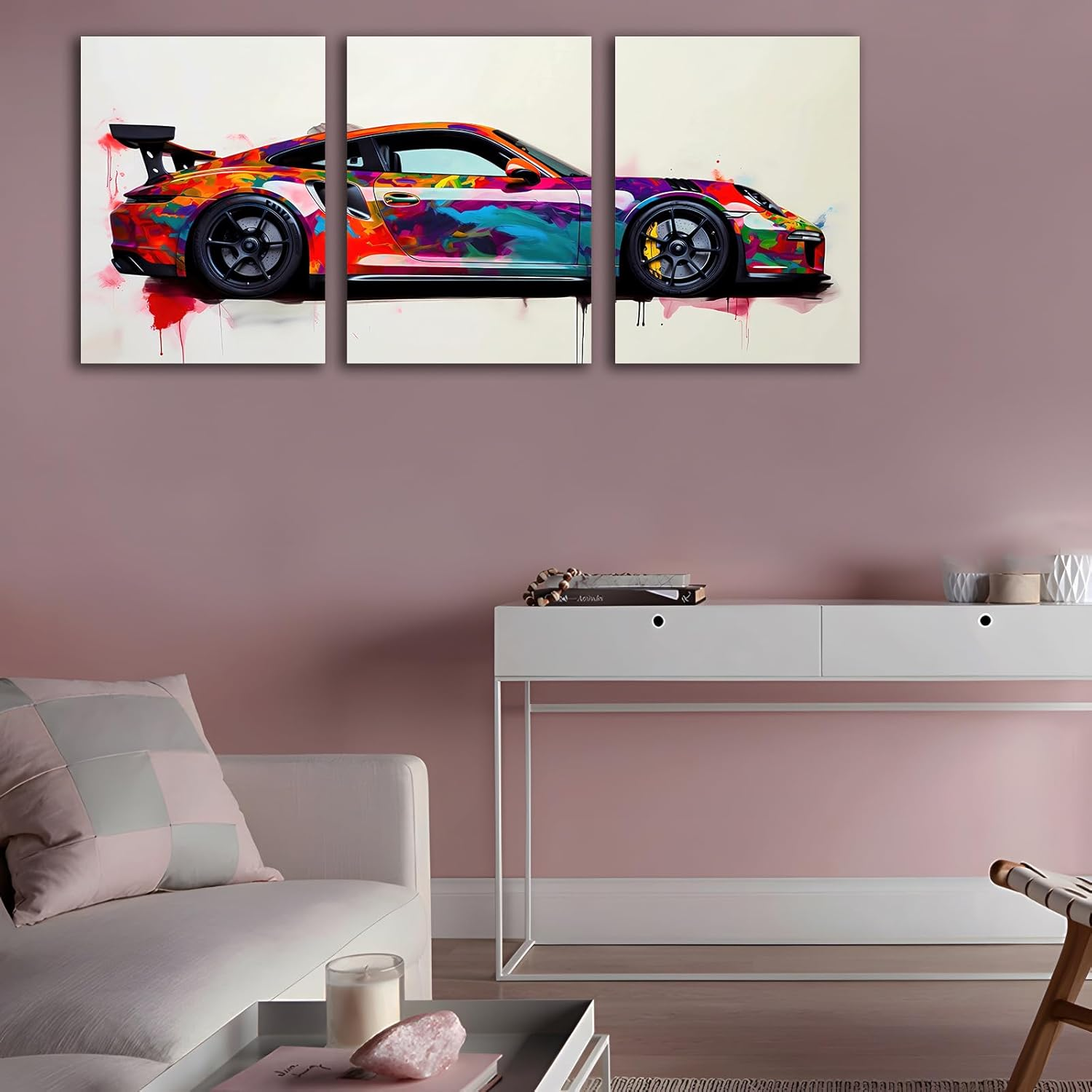 Repaly Set of 3 Car Poster Modern Canvas for Wall Art Classic Supercar History Prints 911 Sports Vintage Car Posters for Man Cave Boys Room Aesthetics Wall Decor (No Frame (12X18 Inches)) image number 1