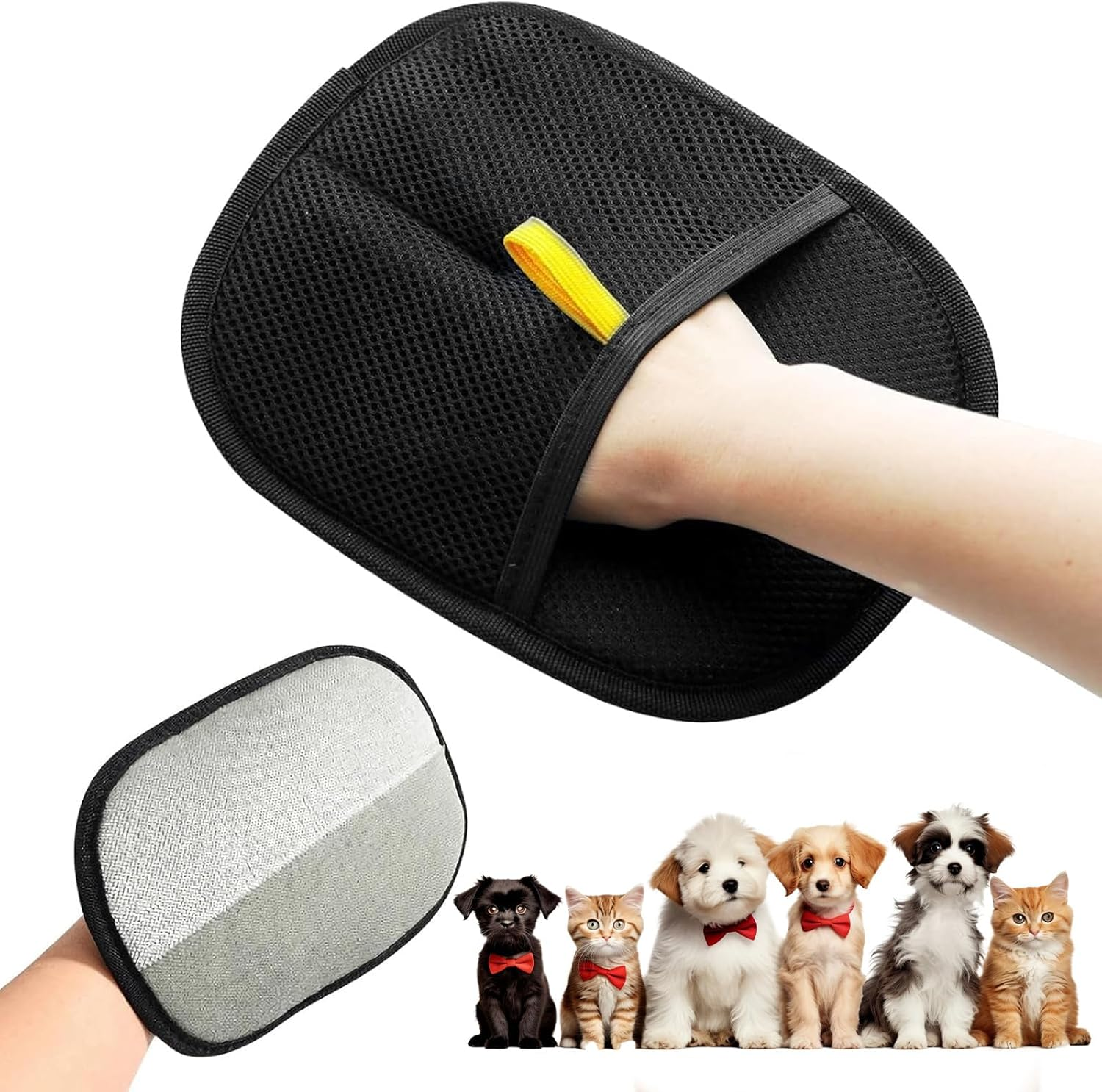 Double Sided Pet Grooming Gloves, Pet Electrostatic Hair Removal for Cats & Dogs, Versatile Grooming Gloves for Washing & Deshedding image number 3